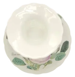 Roy Kirkham Porzellan/Keramik Kerzenhalter weiß mit Blumenmuster Höhe ca 18cm - Bild 3