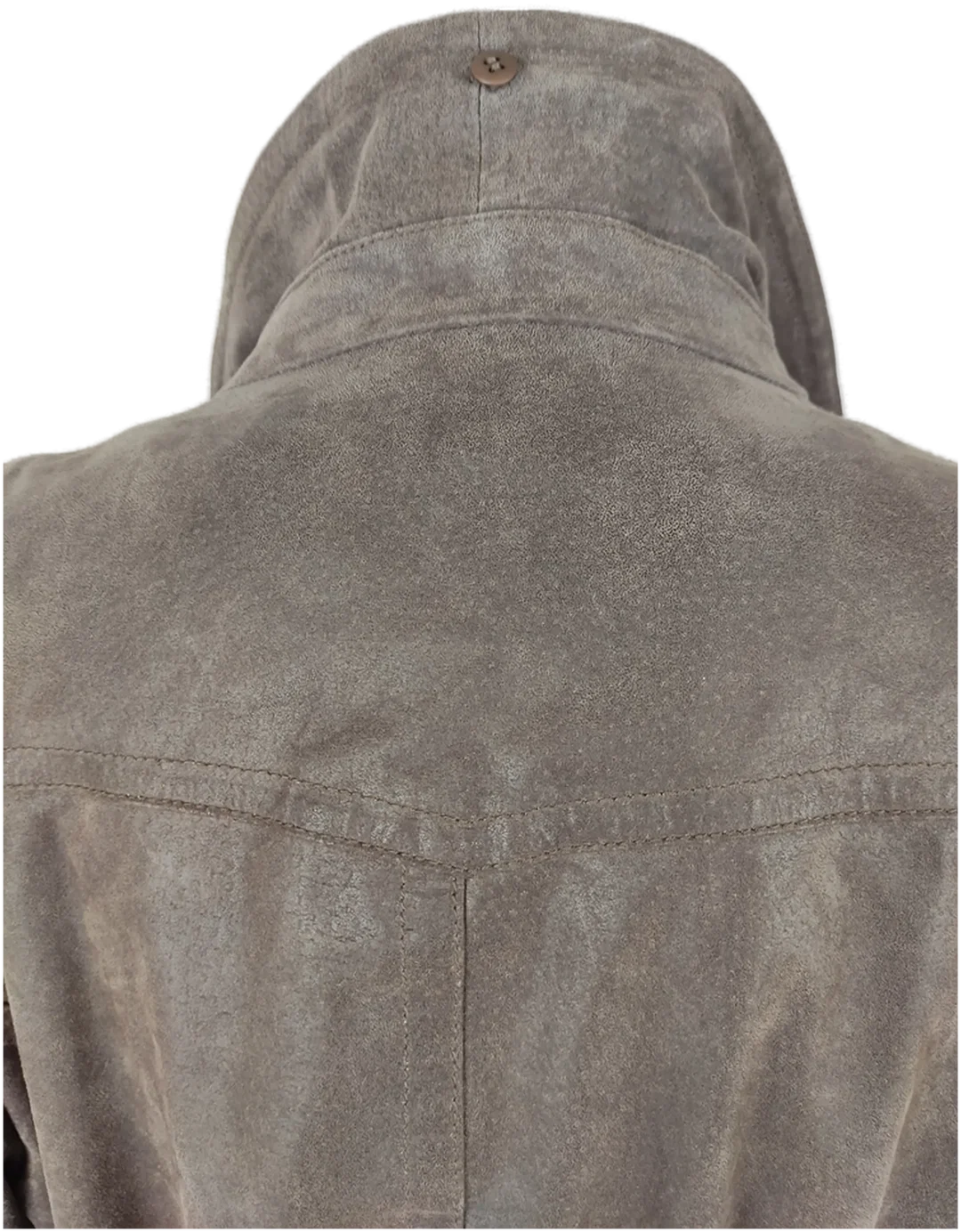 Echtlederjacke "Yessica"langarm mit Kragen, dunkelbraun mit Taschen und Gürtel, Größe 46 – Bild 7