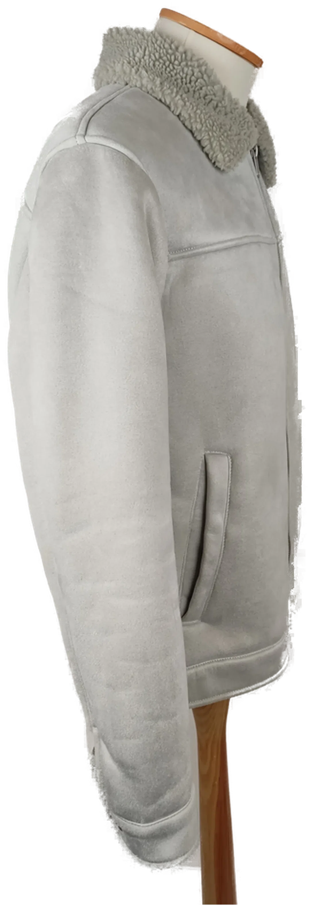 Zara Herrenjacke Grau Wildlederoptik Größe L | Wie Neu – Bild 3