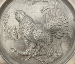 Zinnteller mit Auerhahn - Bild 4