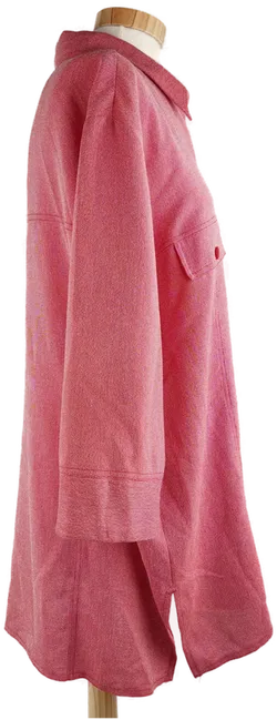 Bluse 'CANDA', dreiviertelarm mit Kragen, rot/beige meliert, Größe 46 - Bild 2