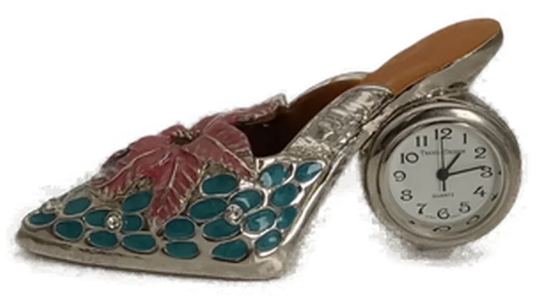 Miniatur Deko Schuh mit Uhr - Bild 1