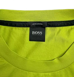 Hugo Boss Herren T‑Shirt beschriftet neongrün Gr. L - Bild 3