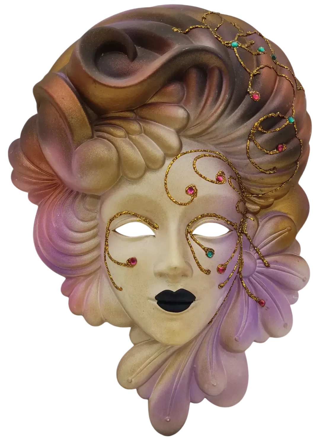 Wandmaske im veneziansichen Stil aus Gips - Höhe ca. 33 cm  - Bild 4