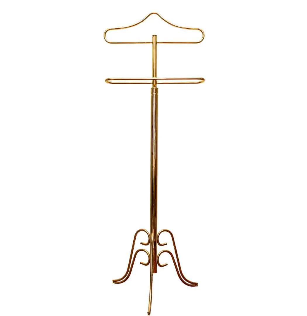 Vintage Messing Kleiderbutler, 123 cm, Garderobenständer für Anzug & Hemd - Bild 2