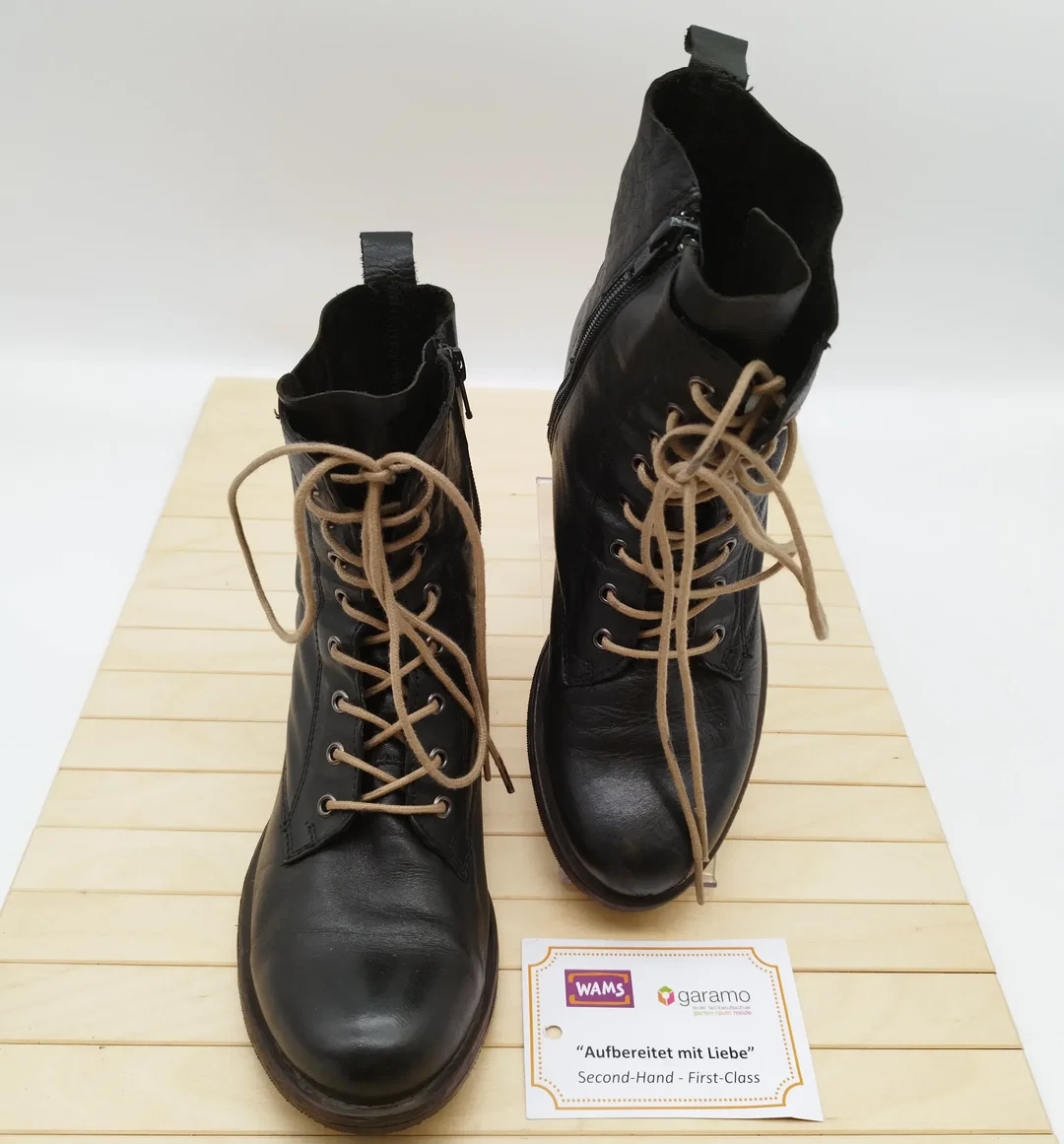 Post Xchange Leder-Stiefel Schwarz Gr.37 neu besohlt  - Bild 1