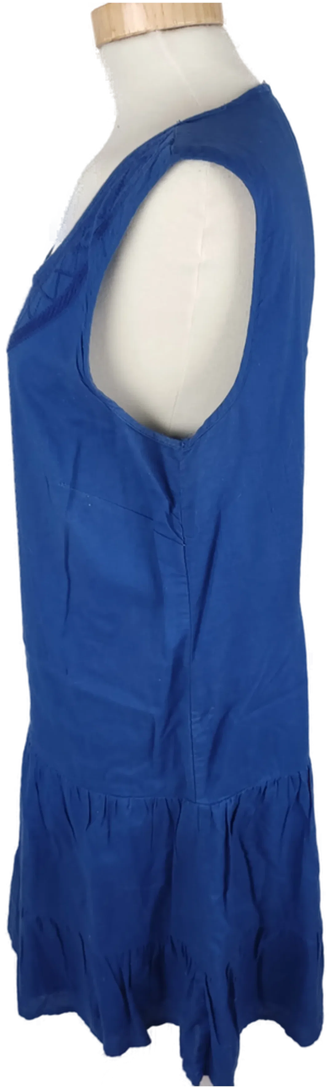 Kleid "Charles Vögele", ärmellos, blau mit Stickerei, Größe 38 (geschätzt) – Bild 2