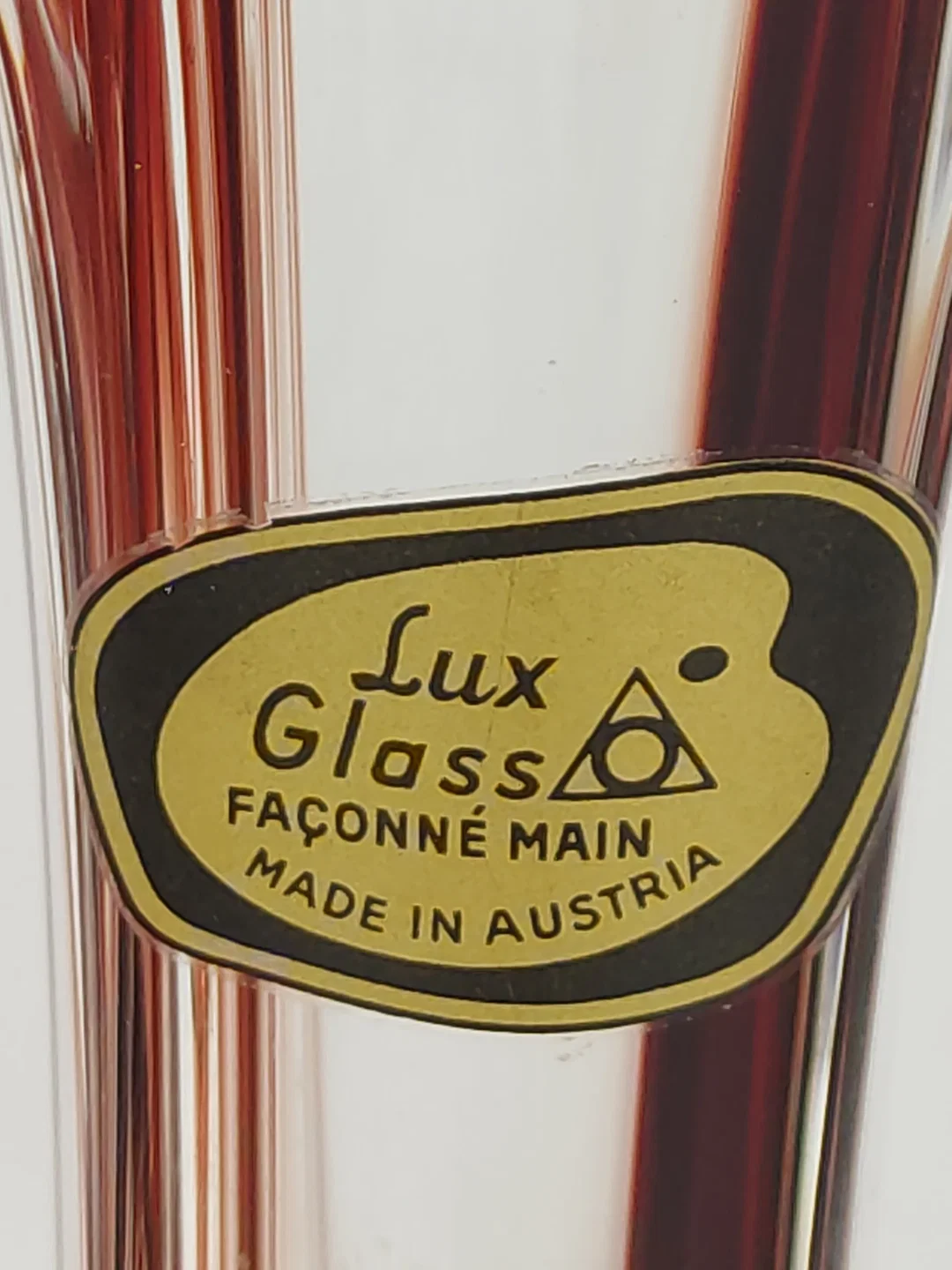 Vintage Lux Buntglasvase - rot – Bild 6