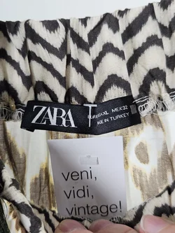 Zara Damen langer Rock, Animal Print, braun/pink - Gr. XL / 42 - Bild 4