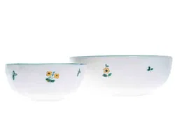 Gmundner Keramik Schüsseln mit Streublumenapplikationen, 2 Stück - Bild 3