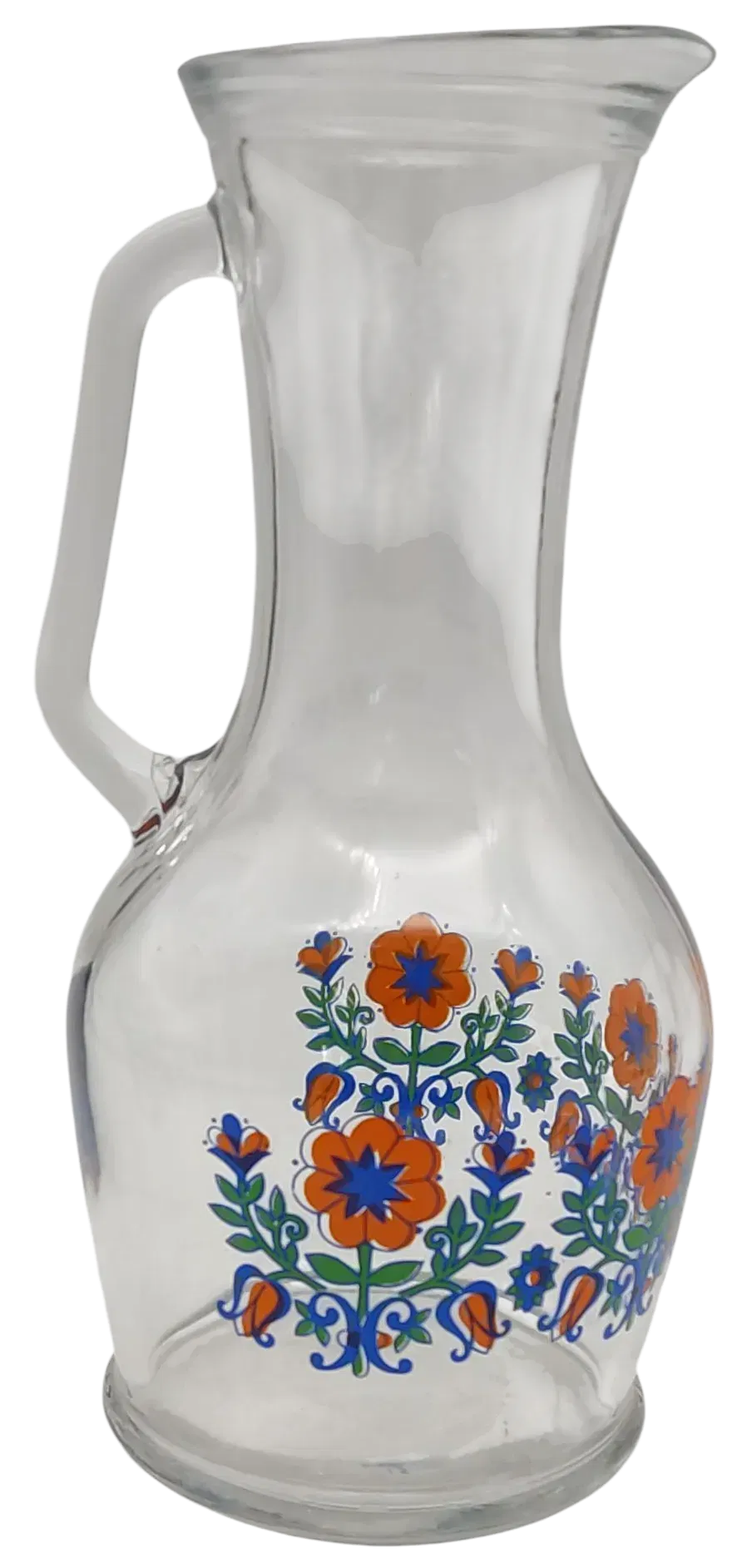 Glaskaraffe mit Blumen Muster - 1 Liter  - Bild 1