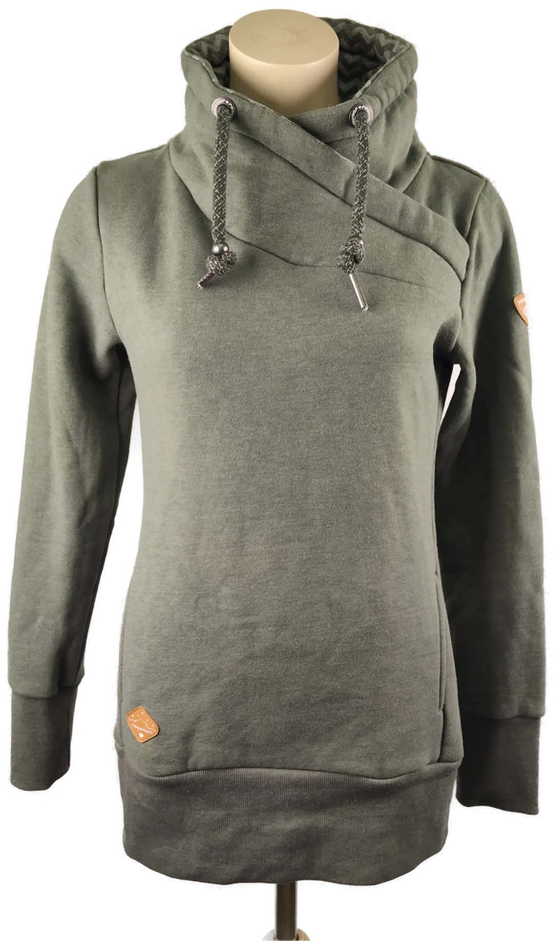 Damenpullover Größe 36 in Olivgrün mit Kragen | Casual-Chic – Bild 1