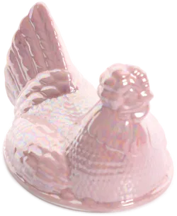 Keramik Huhn-Dose in Perlmutt-Rosa von Krömer – Vintage Deko & Aufbewahrung - Bild 2
