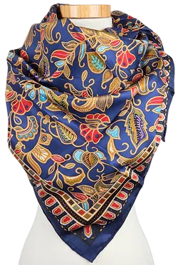 Sinar Pagi- Damen Seidentuch - dunkelblau - Bild 1