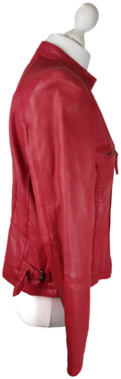 Damen-Lederjacke Cabrini Rot | Vintage-Charme - Bild 3