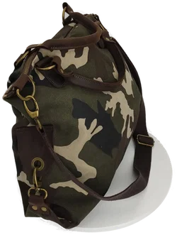 Tasche Vera Pelle Camouflage Lederbesatz | Neuwertig-Unikat - Bild 2