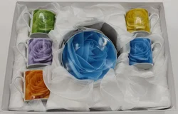 Schäfer Porzellan/Keramik Mocca Set 10 teiliges mit Blumenmuster – Vorschau 2
