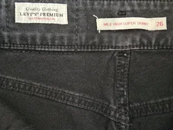 Levis Mile High Super Skinny Damen Jeans, schwarz - Gr. W26/L32 - Bild 4