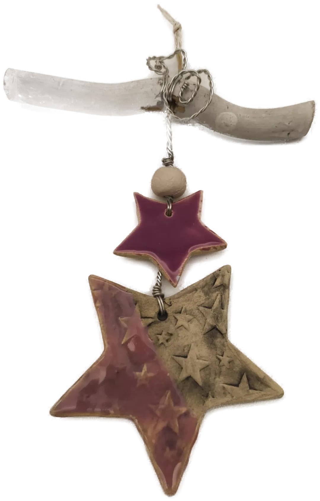 Deko Weihnachten, Keramikstern violett - Bild 4