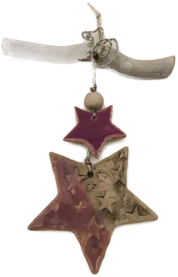 Deko Weihnachten, Keramikstern violett - Bild 1