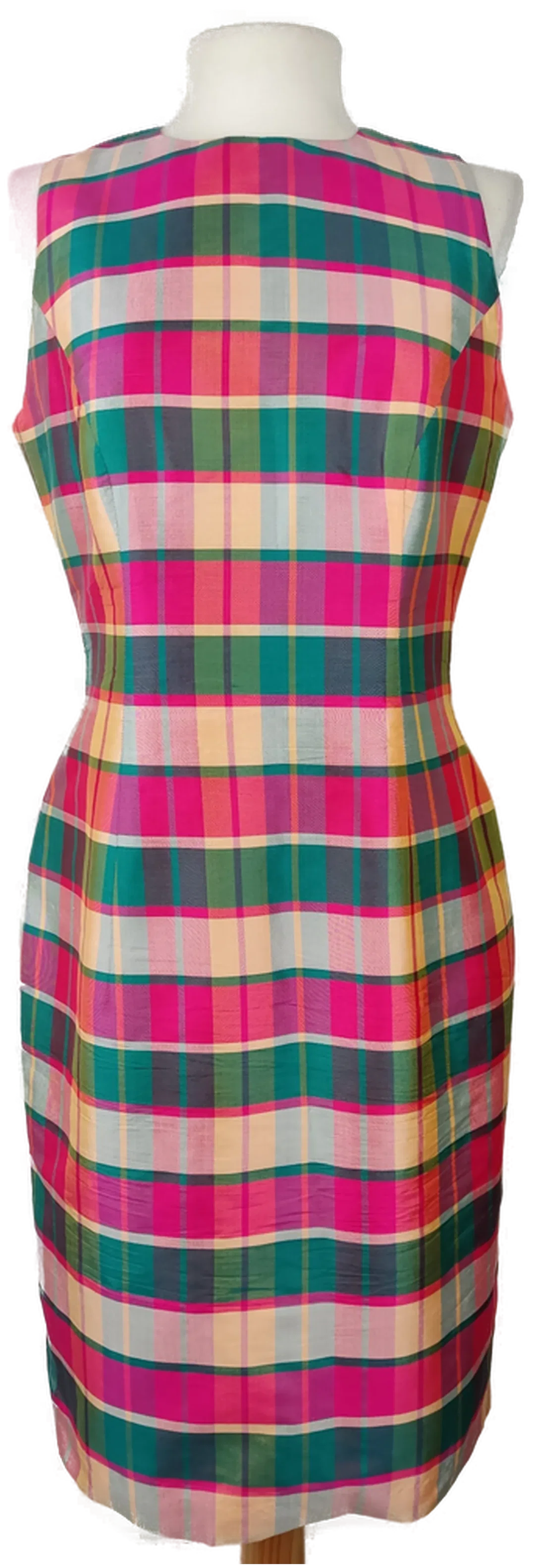 Seiden-Etuikleid Tartan-Karo | Eleganter Vintage-Charme - Bild 4