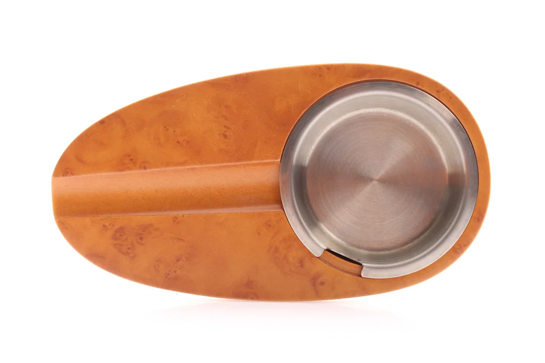 Zigarren-Humidor mit Hygrometer & Aschenbecher – Edles Wurzelholz-Design – Bild 3