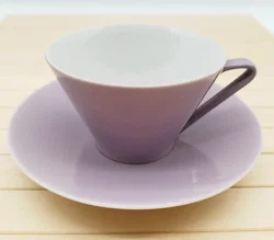Kaffetasse 2‑tlg. Lilien Porzellan - Daisy, Lila 