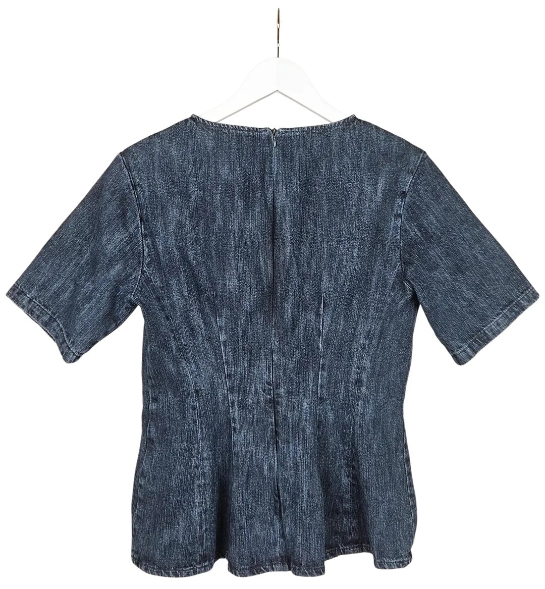 ZARA Damen Jeanstop, blau - Gr. L – Bild 2