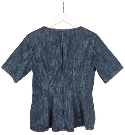 ZARA Damen Jeanstop, blau - Gr. L - Bild 2