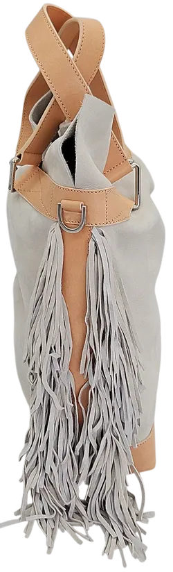 Max V. Koenig Damen Handtasche mit Fransen, grau/creme - mittel - Bild 2