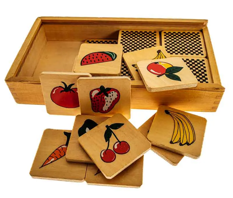 Vintage Memory aus Holz – Bild 3