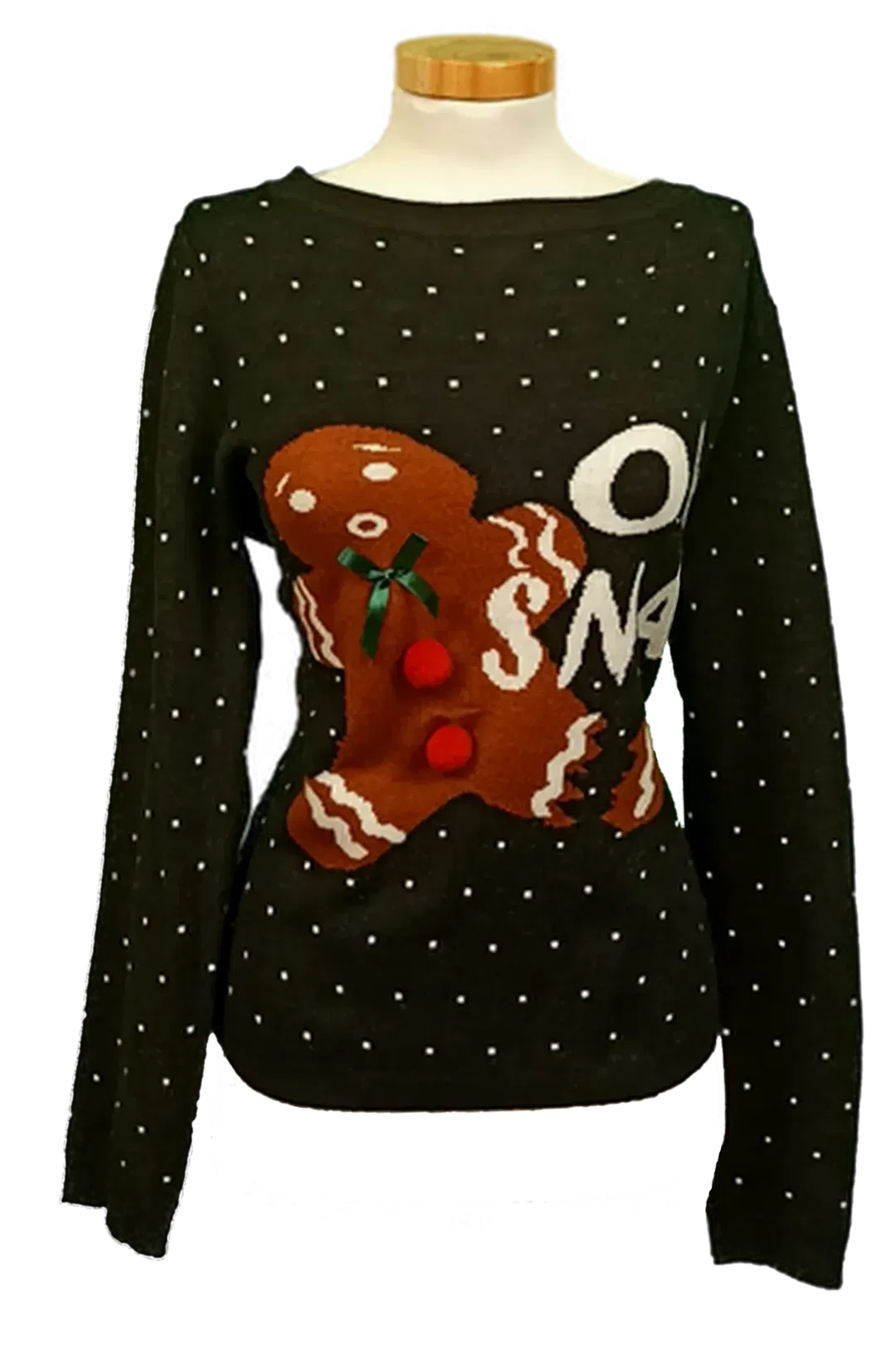 Only Damen Weihnachtspullover schwarz gemustert Gr. L - Bild 4