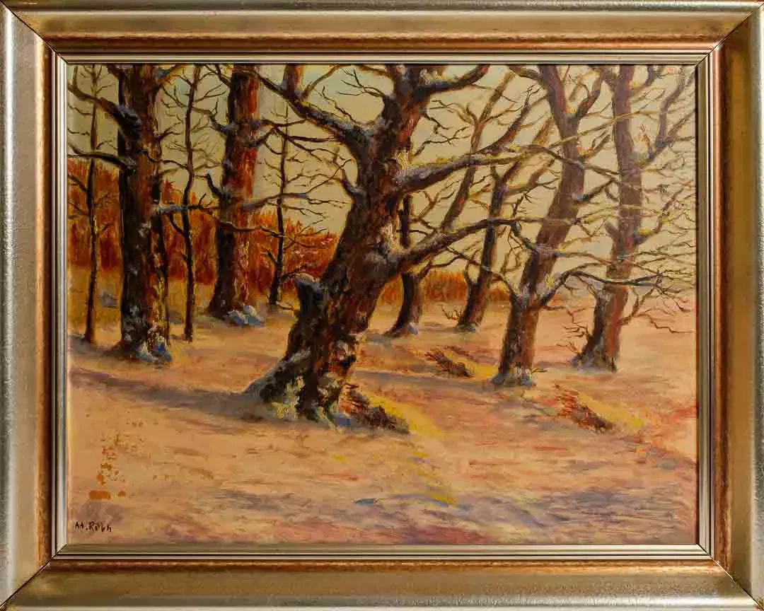 M. Roth: Märzensonne in der Rodel, Landschaftsgemälde 65×51 cm - Bild 1