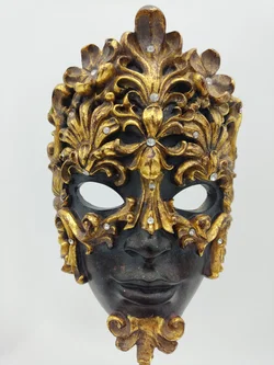 Venezianische Kunstharz Maske Herzog von Malfi  | Goldglanz mit Strass von Fa. J. Holländer - Bild 6