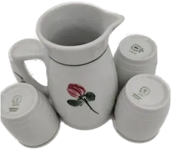 Lilien Porzellan Alpenflora Krug mit 4 Stk. Tassen  - Bild 4