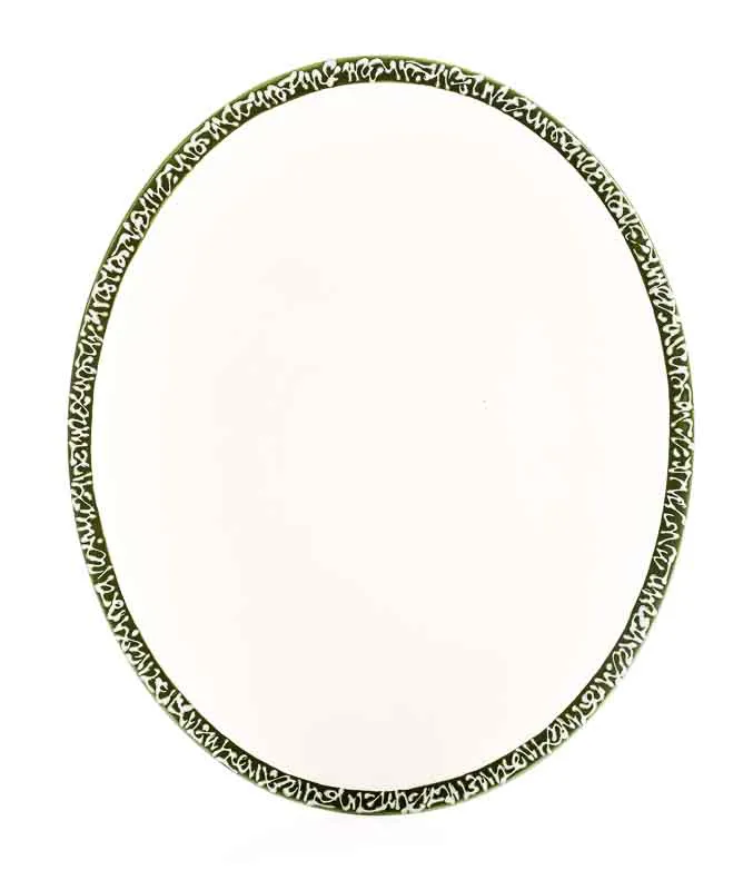 Gmundner Keramik Selektion smaragdgrün Teller oval 31,5 x 38 cm - Bild 1