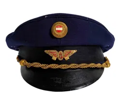 ÖBB Bahnkappe Marie Slama & Sohn Wien, Größe 61, goldene Abzeichen - Bild 1