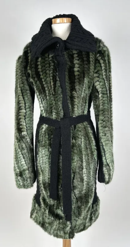 Desigual - Damen - Strick Kunstfell Midi Mantel - Gr. 40 - Bild 1