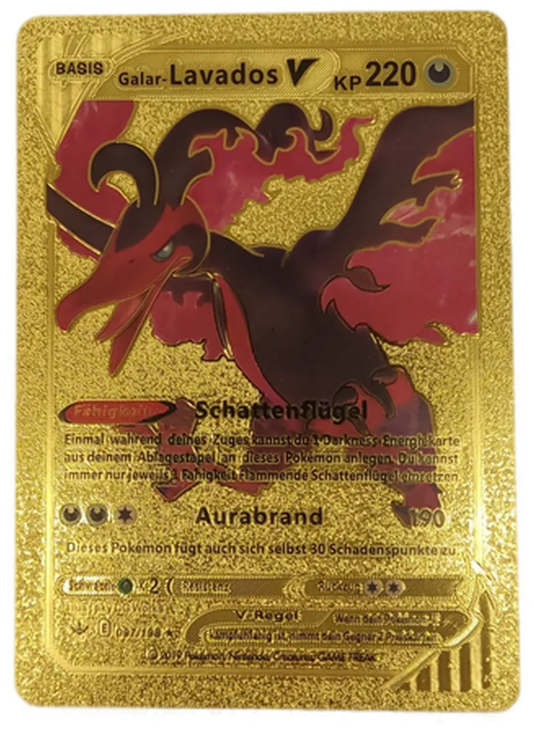  Pokémon Sammelkarte Goldfolie Galar-Lavados V BASIS - Bild 1