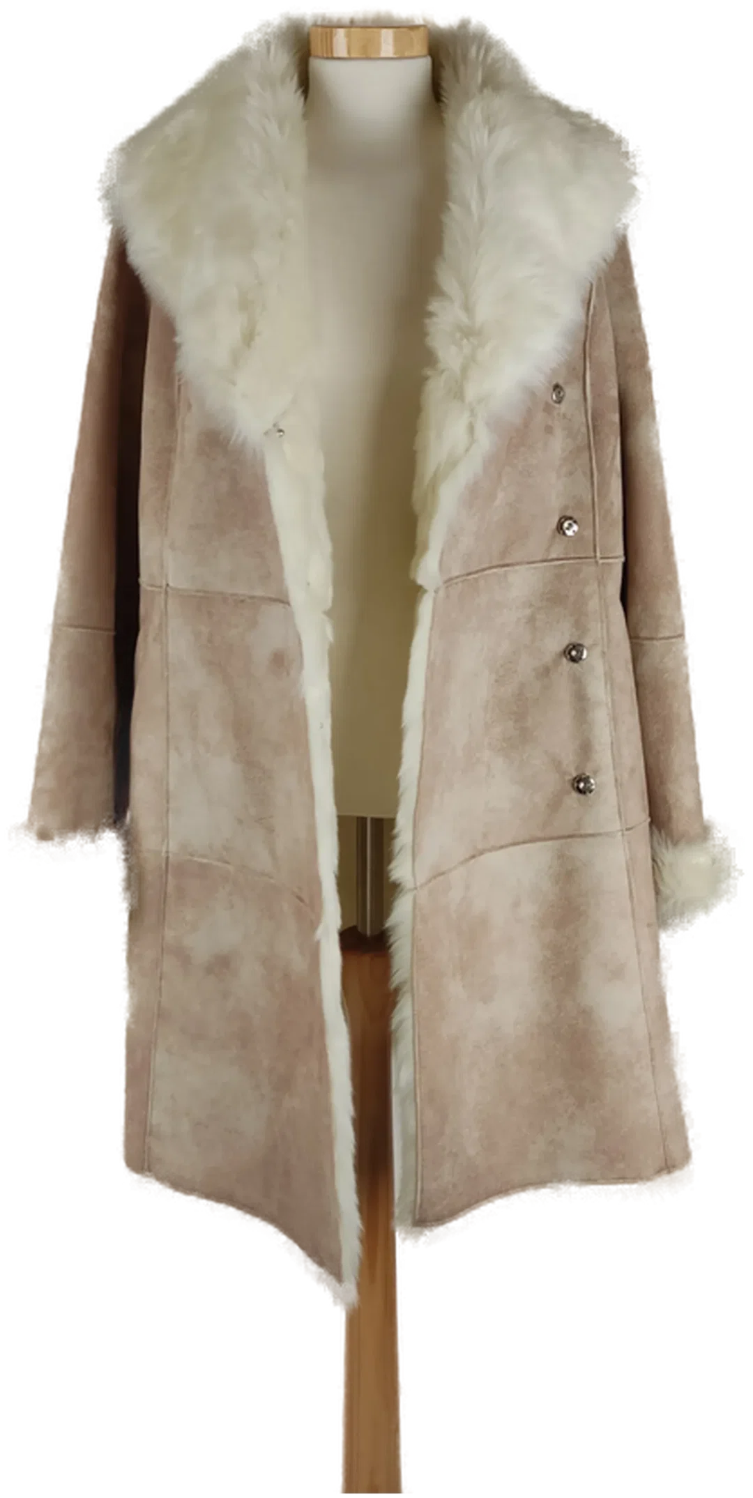 Gipsy Damen Mantel Kunstleder Beige XL/42 | Boho-Charme - Bild 1