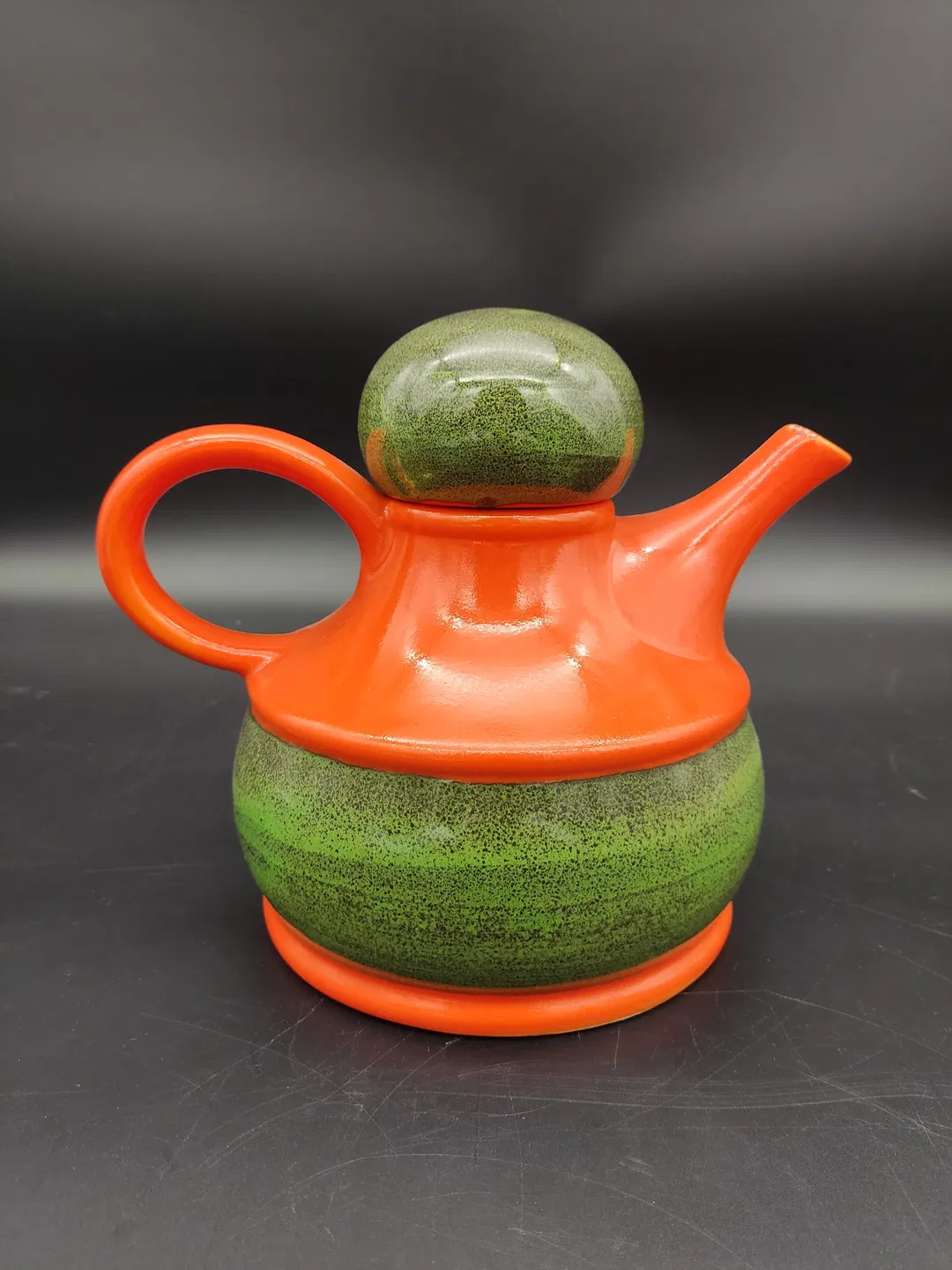 21-tlg. Spanisches Kaffee-/Teeservice orange-grün der Marke Zell - Bild 4