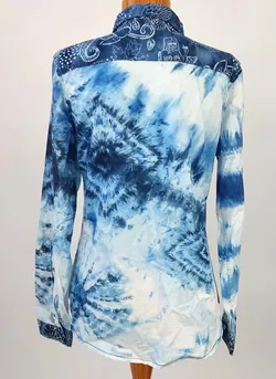 Desigual Damenbluse, blau-weiß - Gr. S - Bild 3