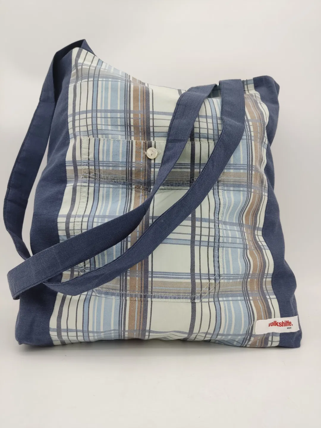 Tragtasche Stoff mehrfarbig + Henkel - Bild 1