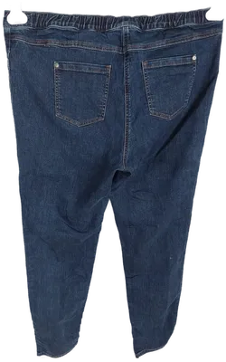 Jeans, lang mit Stretch und Gummizugbund, dunkelblau, Größe 48 - Bild 4