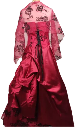 An-Mar Abendkleid maxi rot/schwarz - XL/42 - Bild 5