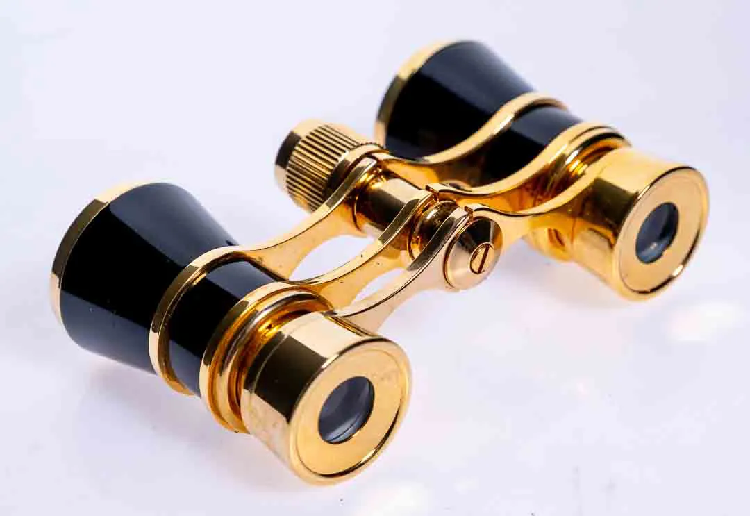 Opernfernglas / Binokulare mit Tasche in schwarz-gold – Bild 4