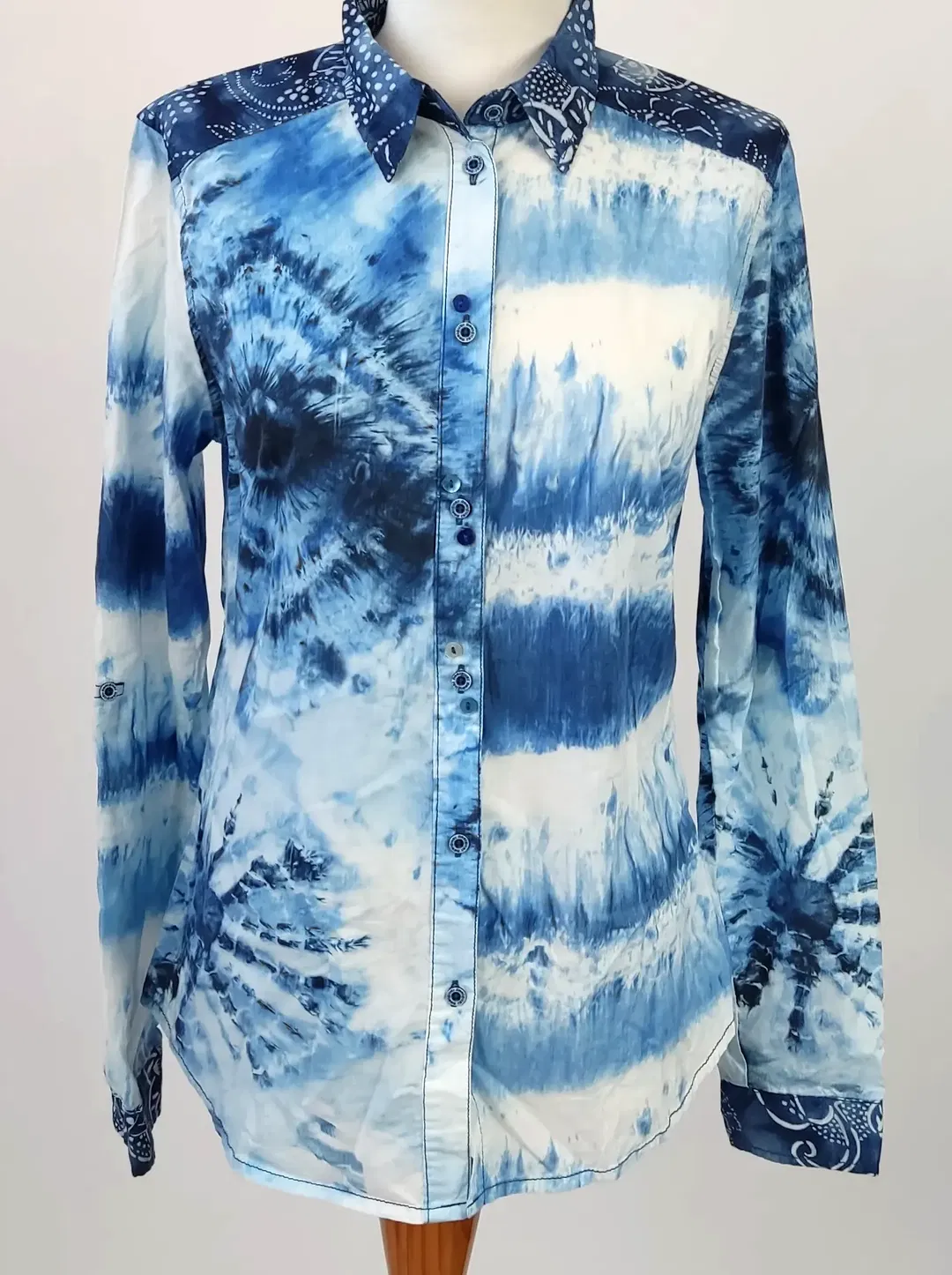 Desigual Damenbluse, blau-weiß - Gr. S - Bild 4