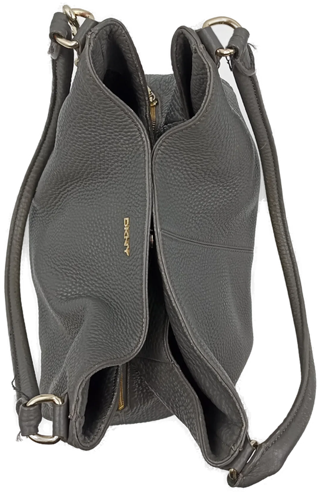 DKNY Damenhandtasche aus genarbtem Leder in Grau – Bild 6