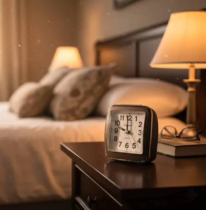Pollmann Quartz Wecker – braun, mit Alarm & Nachtlicht - Bild 1