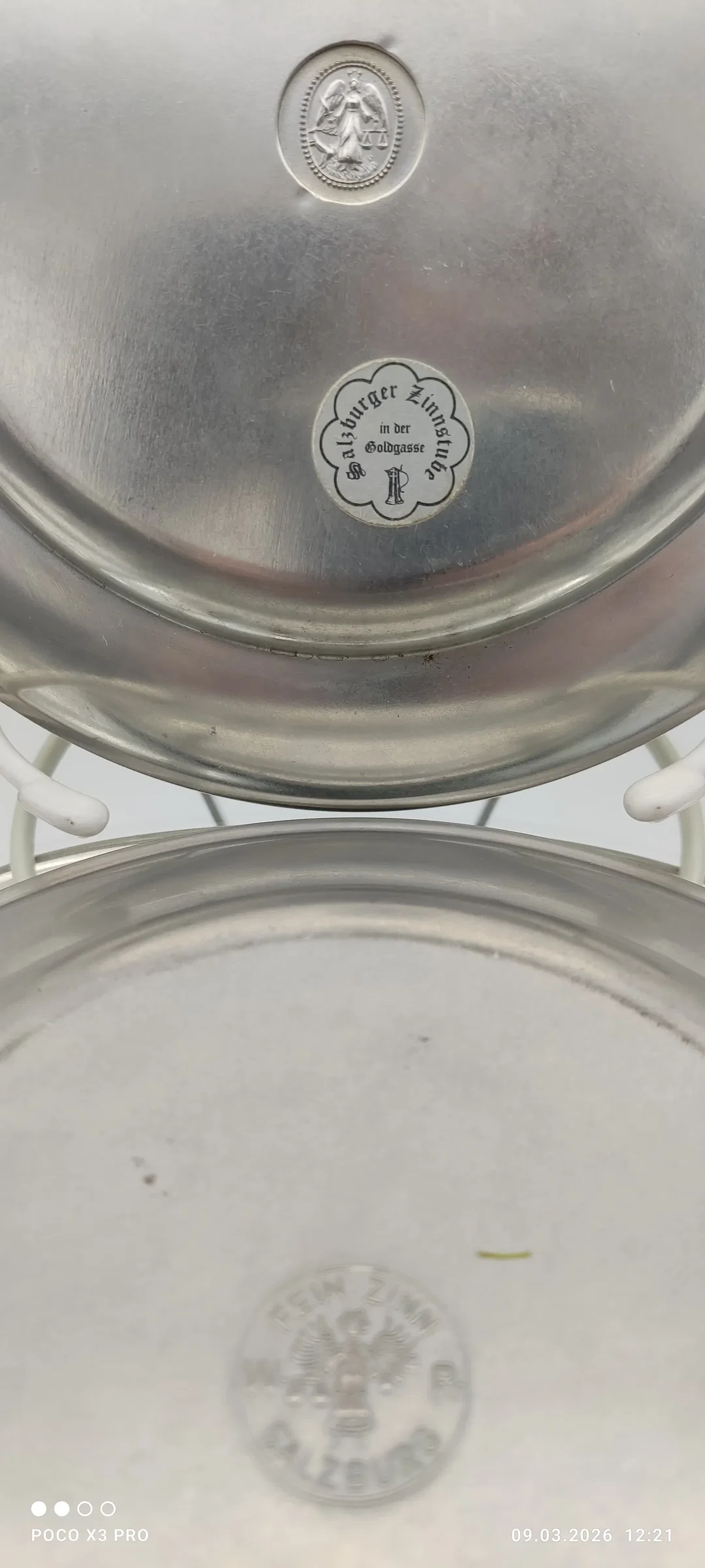 Zinnteller 2er Set, aus Salzburger Zinnstube  D 18,3 cm – Bild 7